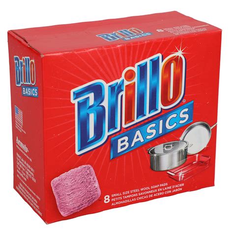 brillo basics steel-wool soap pads 8-ct boxes|dollar tree brillo soap pads.